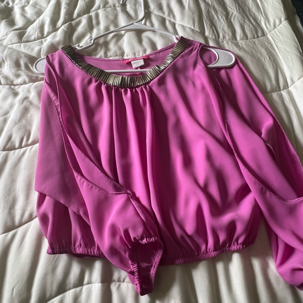 Body Central Fuchsia Top with Silver Detail